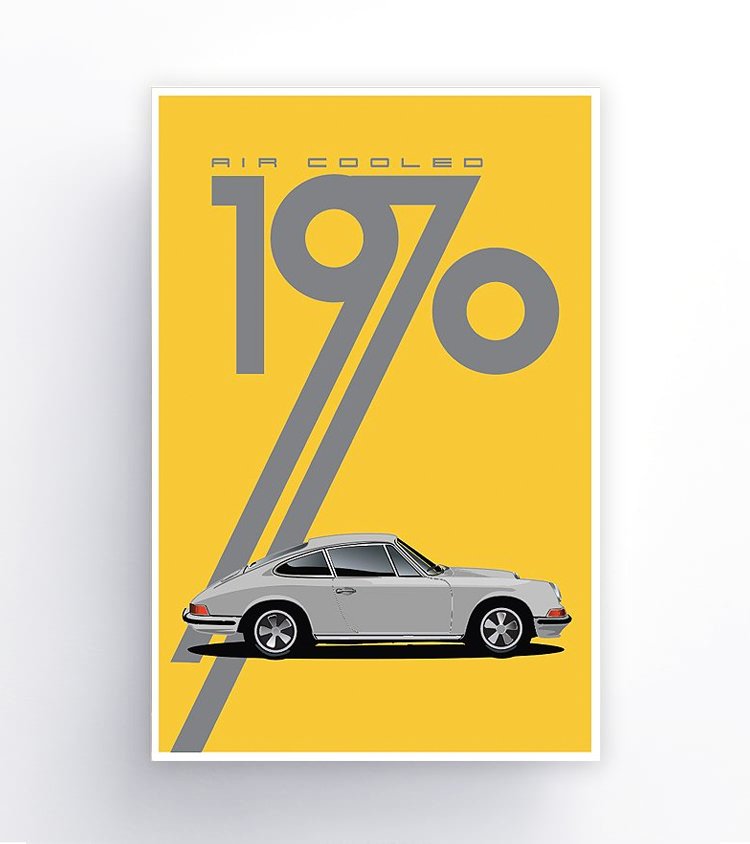 The Air Factor-Paper Posters Yellow 1970 Air cooled Silver Coupé